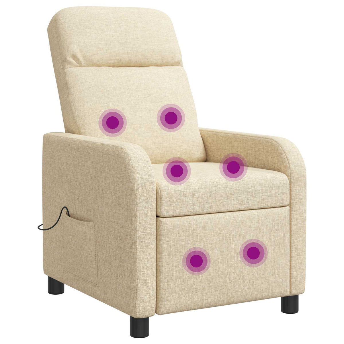 Vidaxl massage recliner crèmekleurig stof