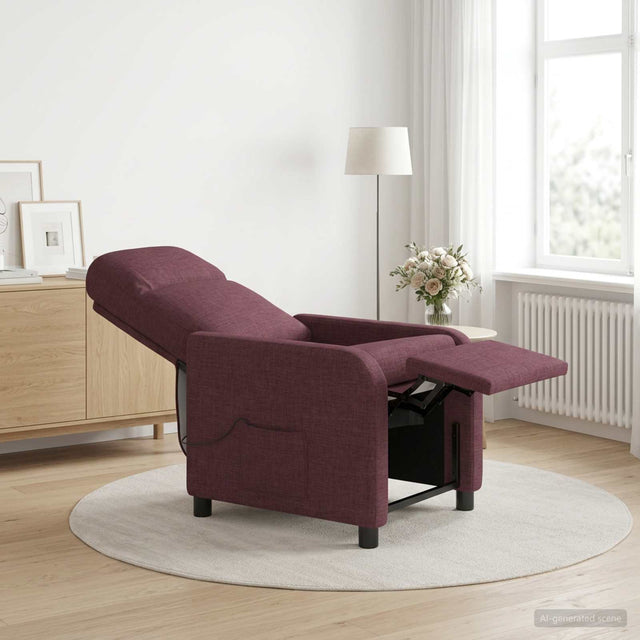 Vidaxl massage recliner paars stof