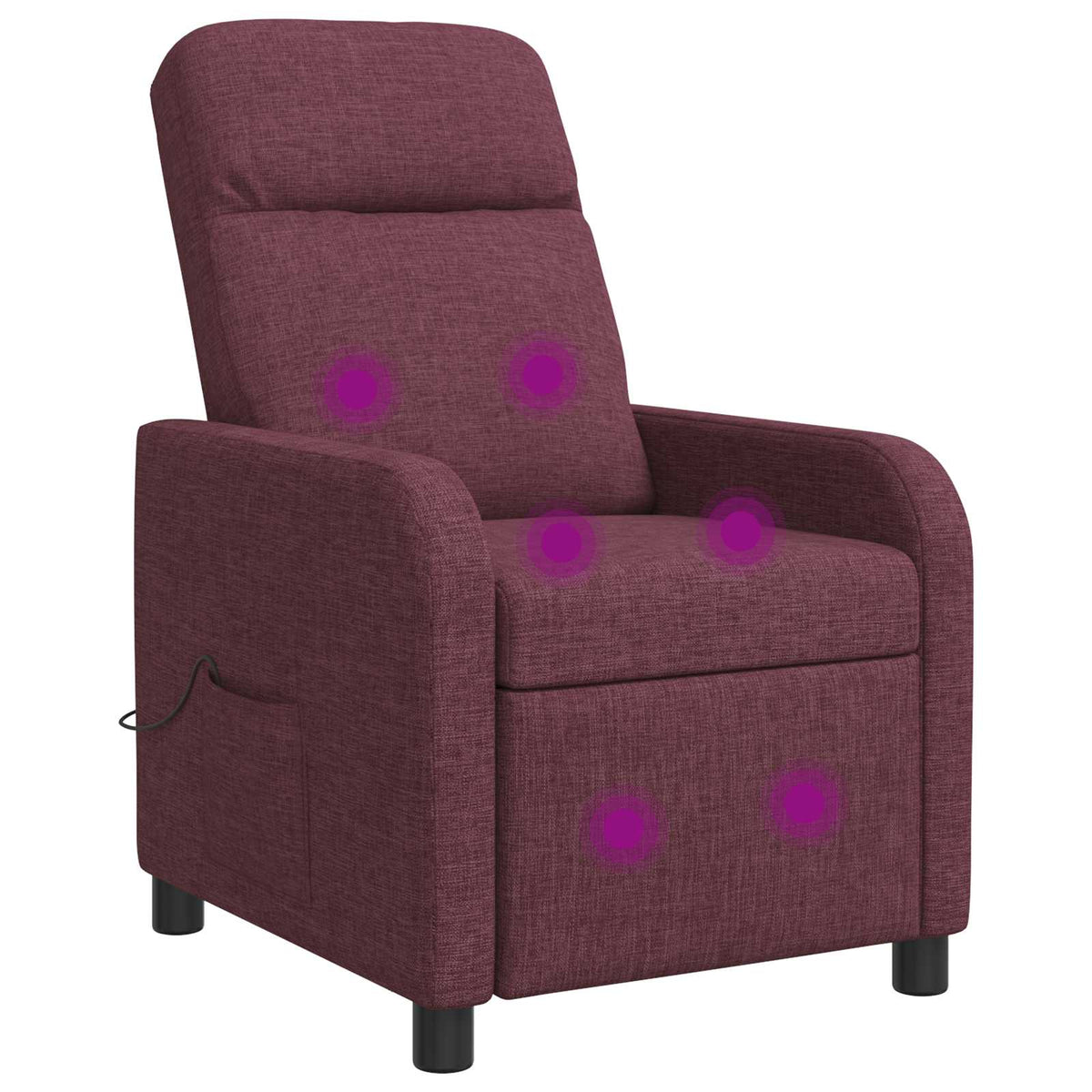 Vidaxl massage recliner paars stof