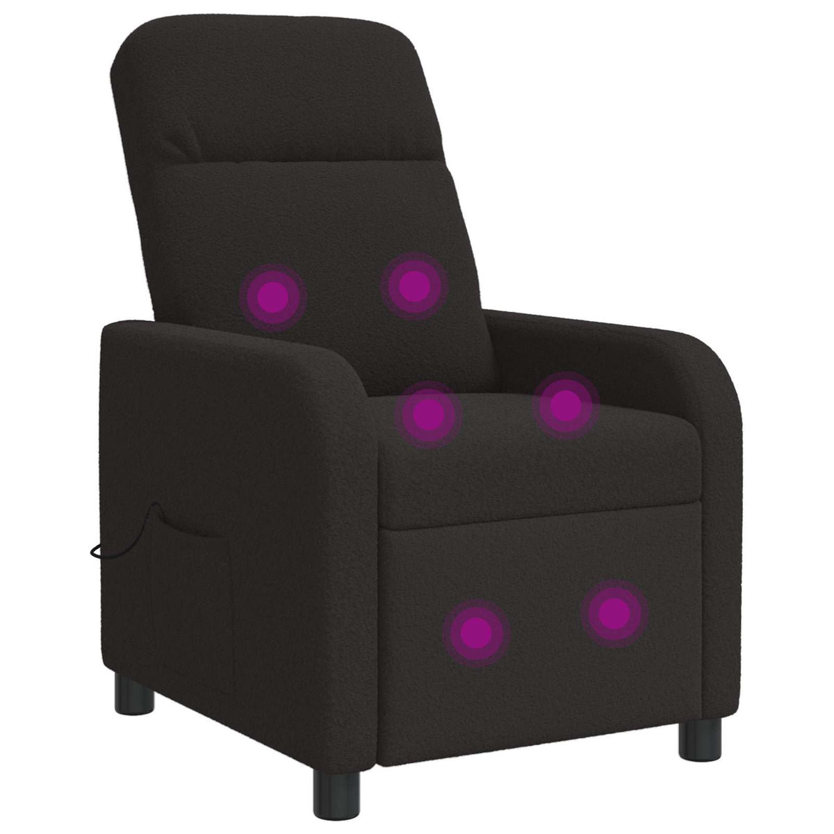 Vidaxl massage recliner zwart bouclé