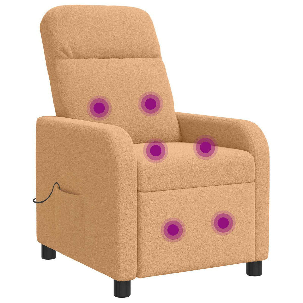 Vidaxl massage recliner beige bouclé