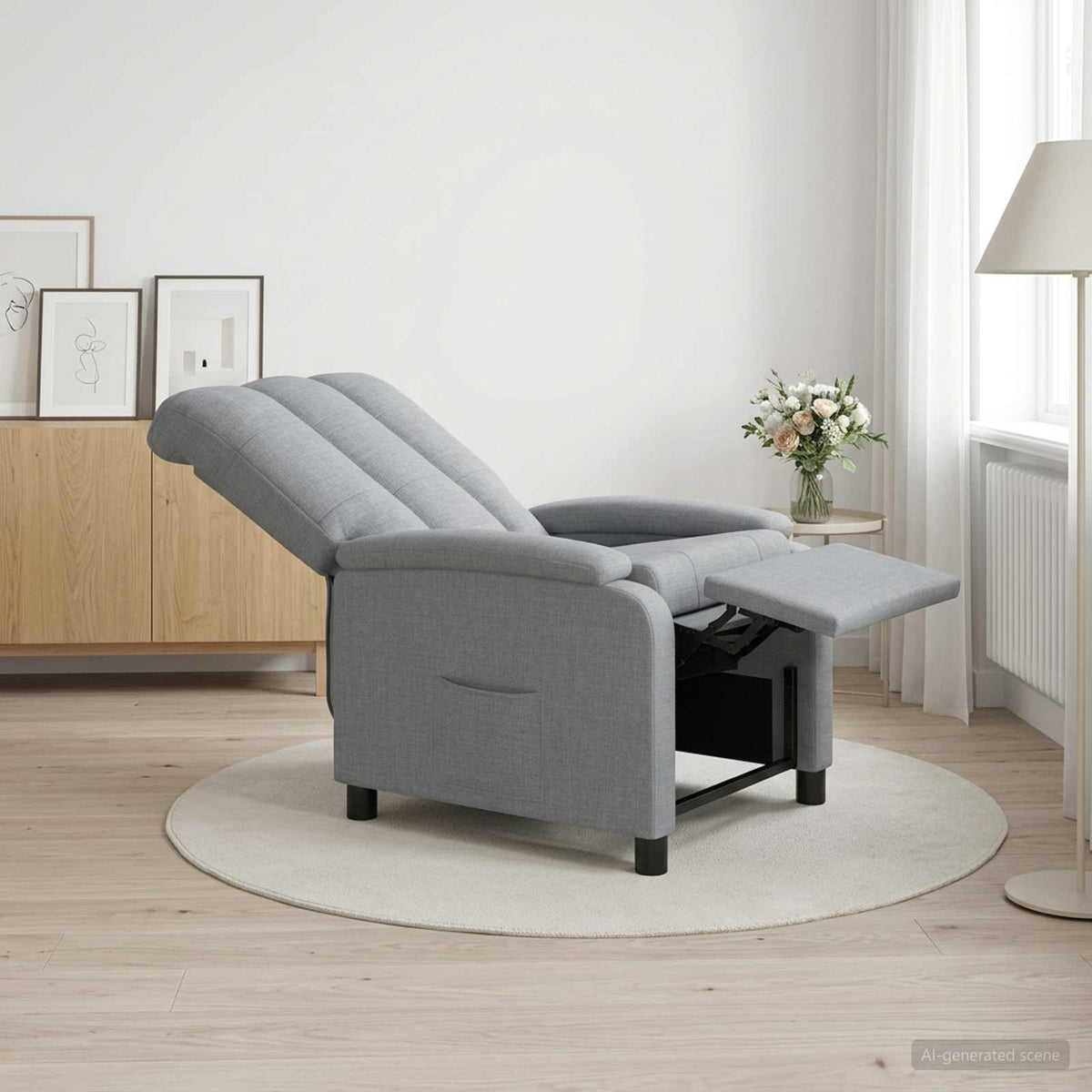 Vidaxl relaxfauteuil lichtgrijs stof