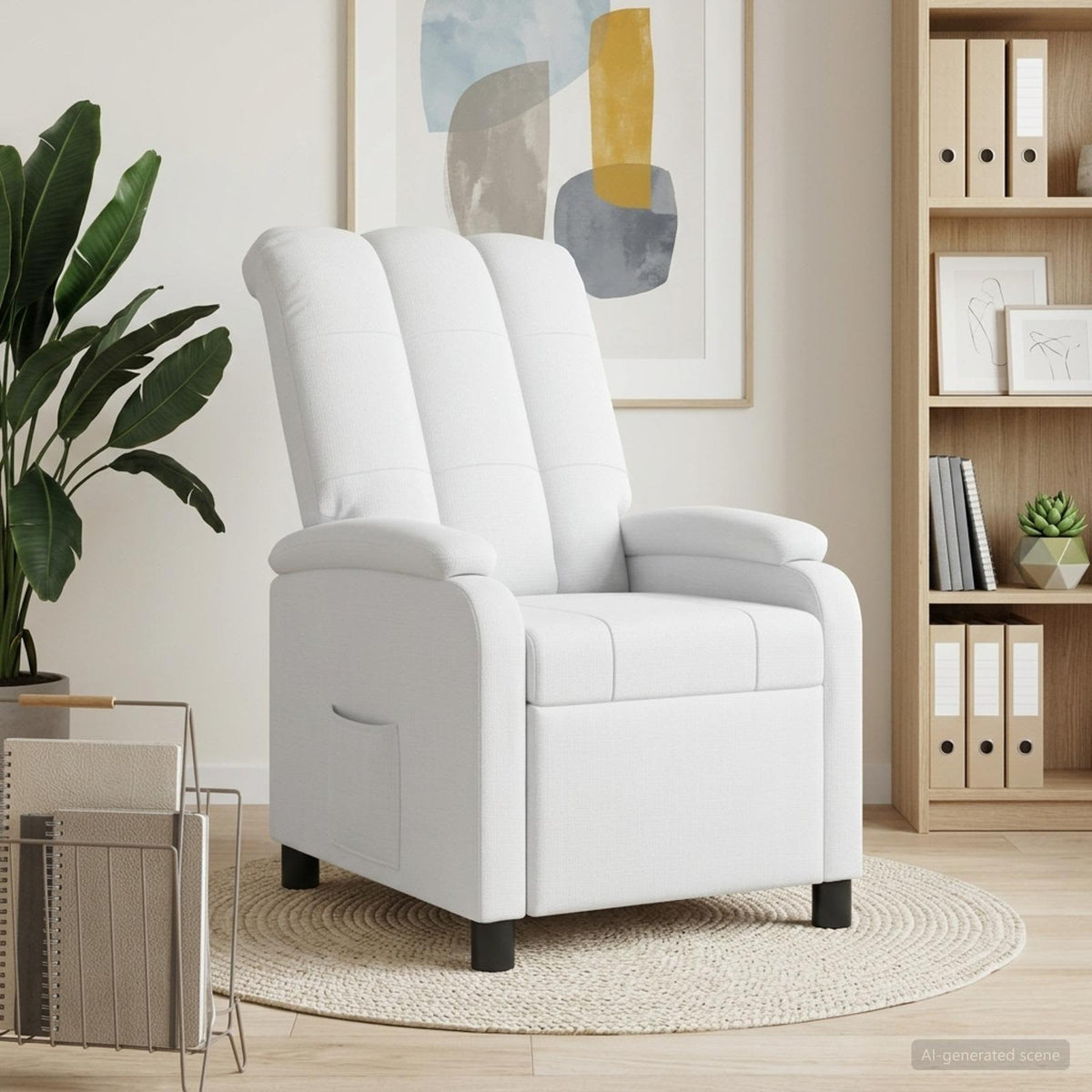 Vidaxl relaxfauteuil wit stof