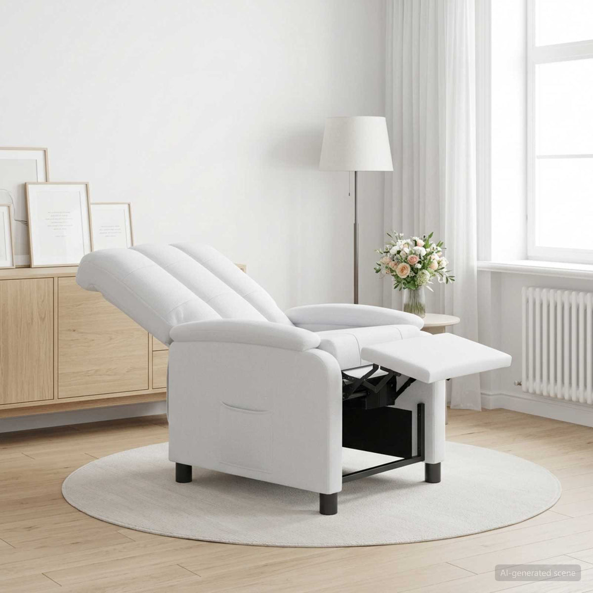 Vidaxl relaxfauteuil wit stof