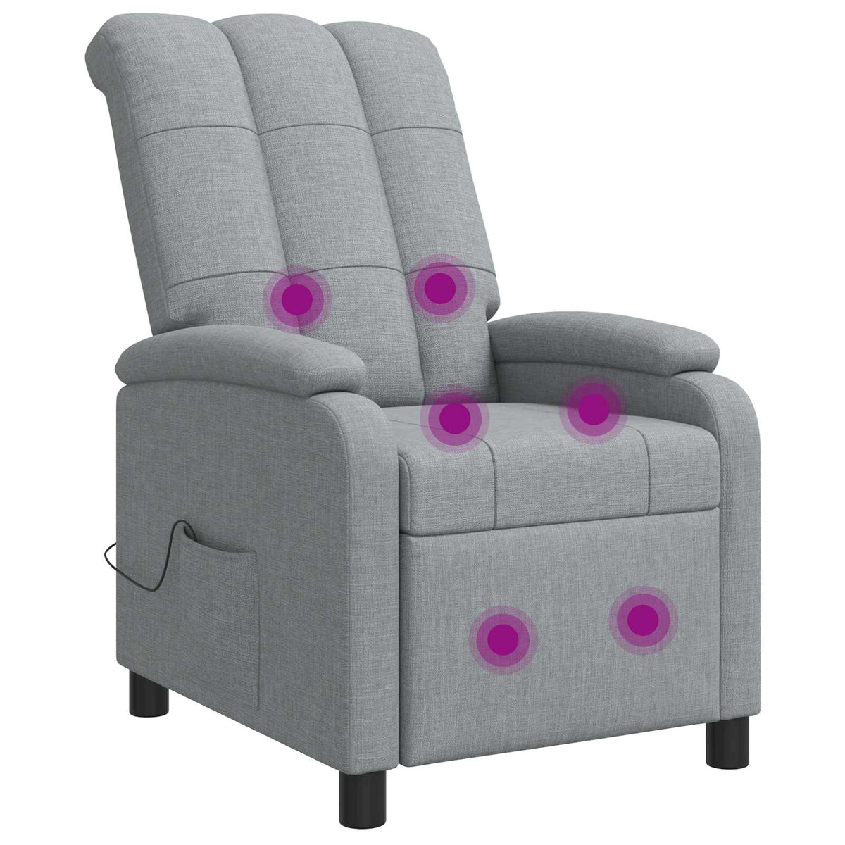 Vidaxl massage recliner lichtgrijs stof