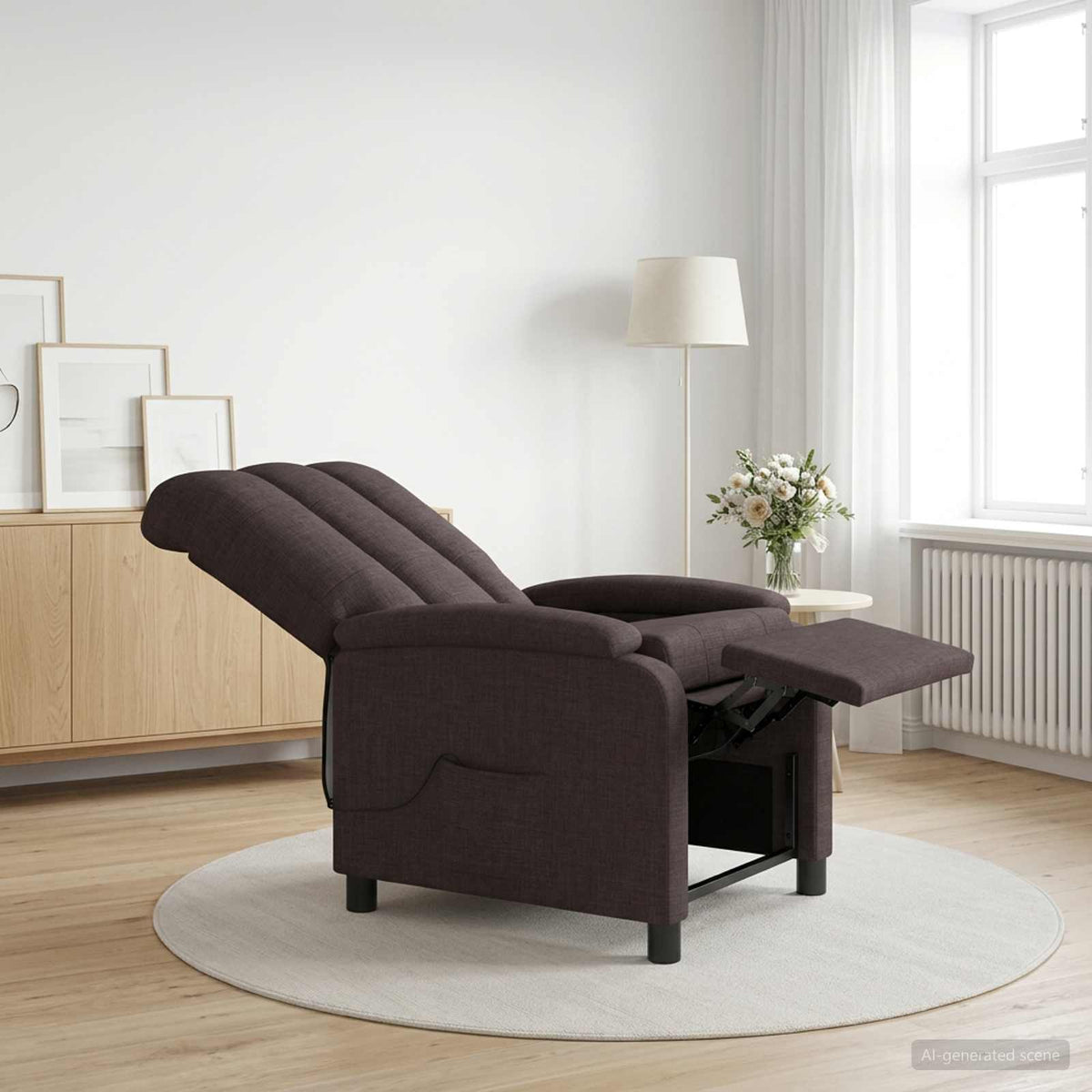 Vidaxl massage recliner donkerbruin stof