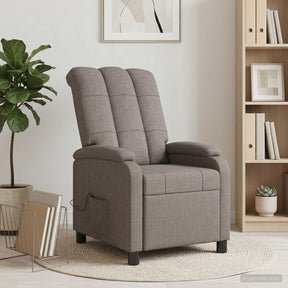 Vidaxl massage recliner taupe stof