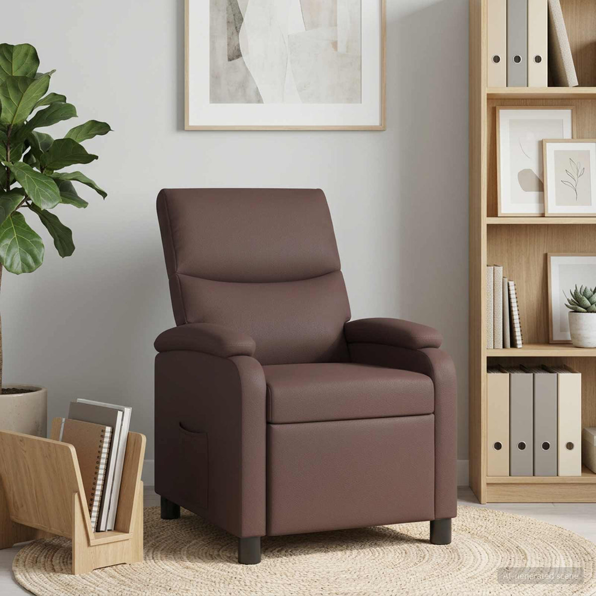 Vidaxl relaxfauteuil bruin kunstleer
