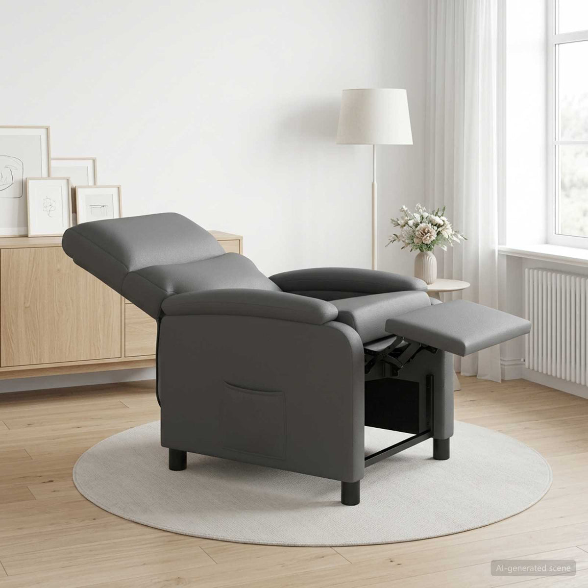 Vidaxl relaxfauteuil grijs kunstleer