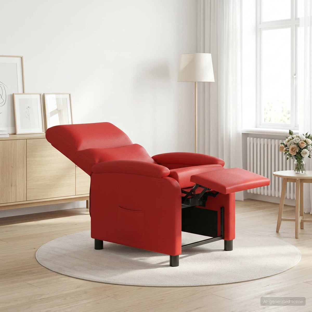 Vidaxl relaxfauteuil rood kunstleer