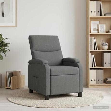 Vidaxl relaxfauteuil donkergrijs stof