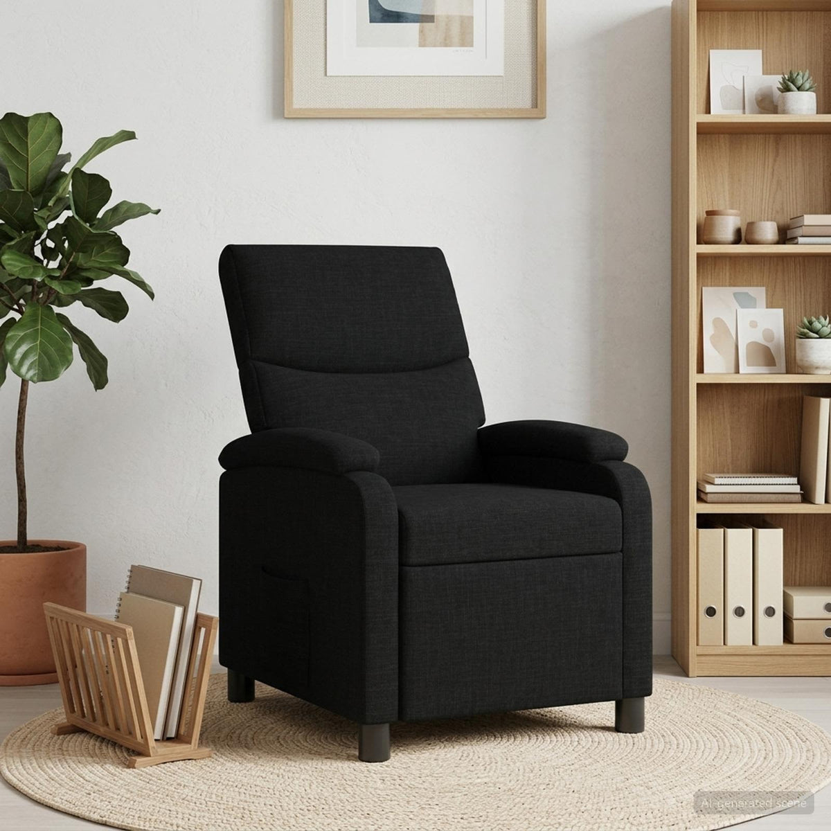 Vidaxl relaxfauteuil zwart stof