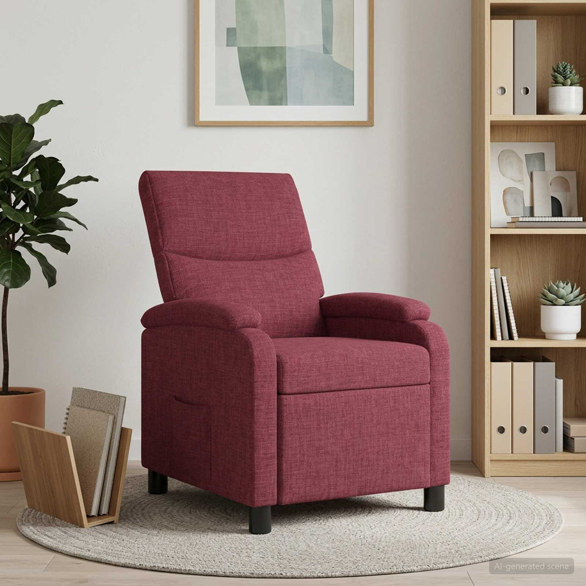 Vidaxl relaxfauteuil wijnrood stof