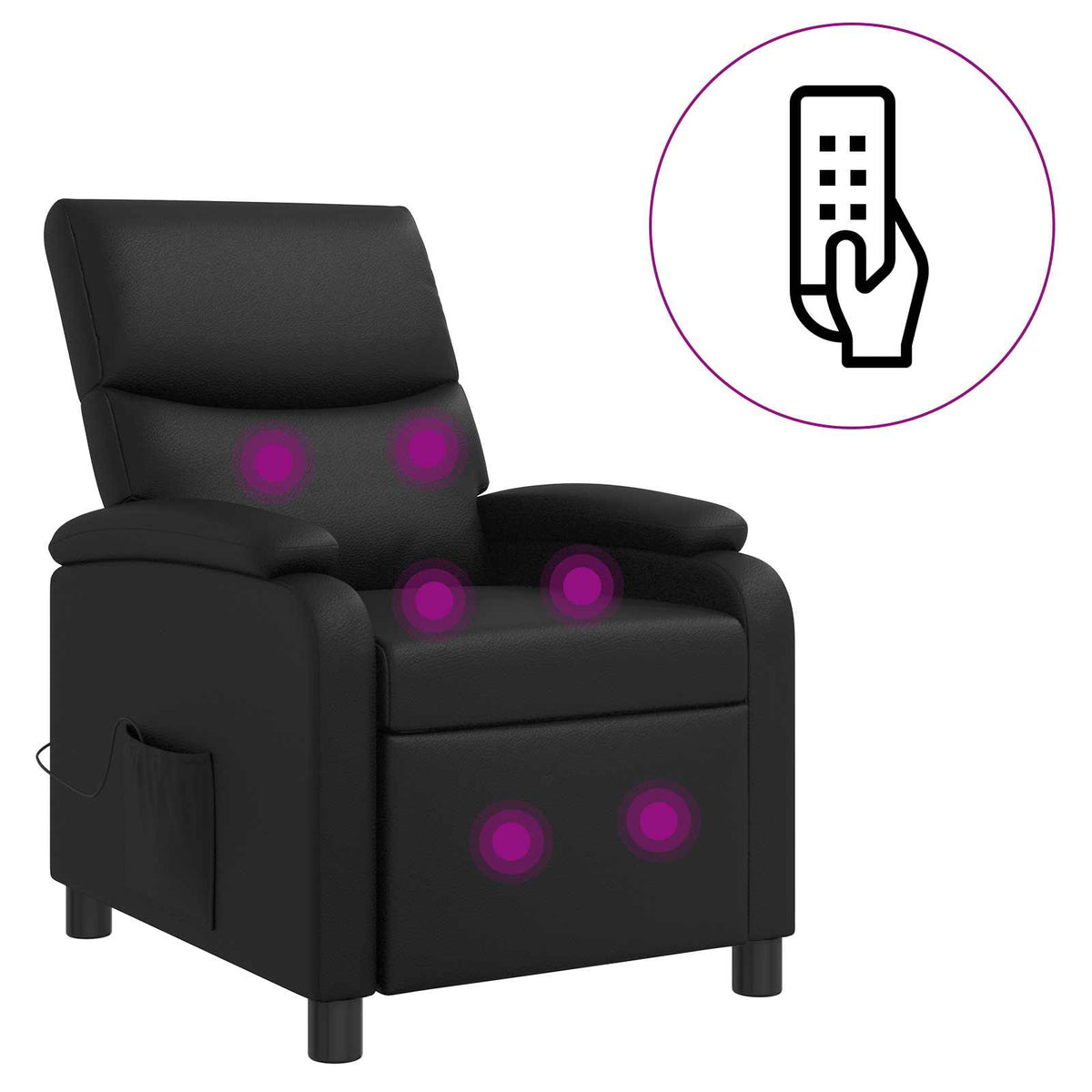 Vidaxl massage recliner zwart kunstleer