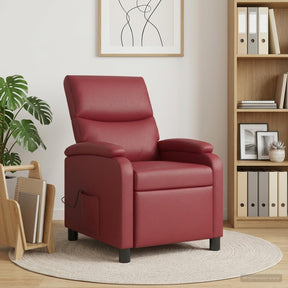 Vidaxl massage recliner wijnrood kunstleer