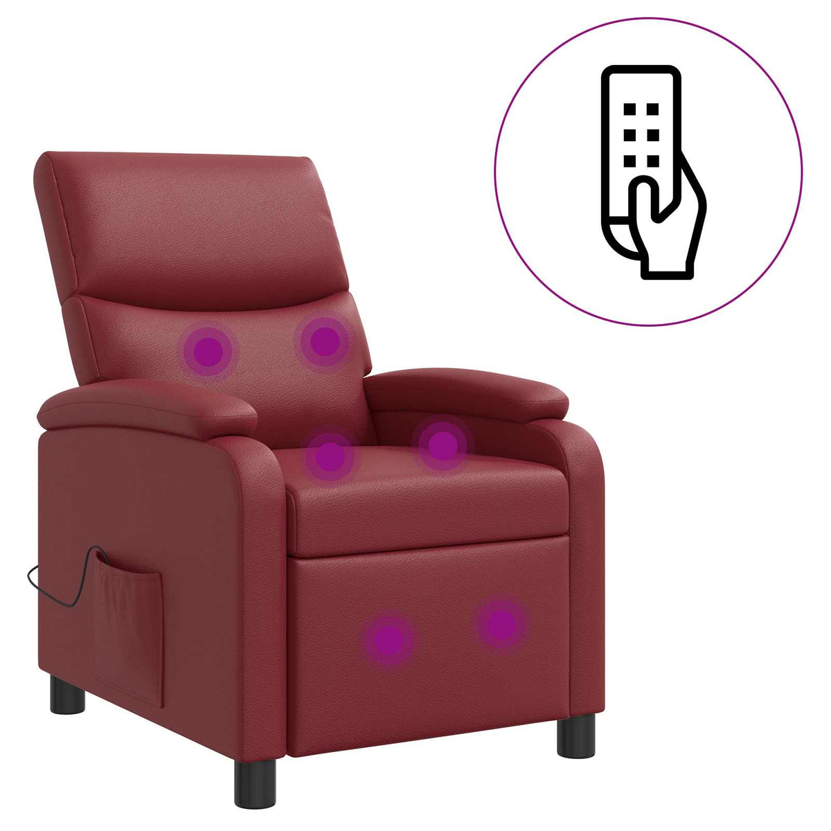 Vidaxl massage recliner wijnrood kunstleer