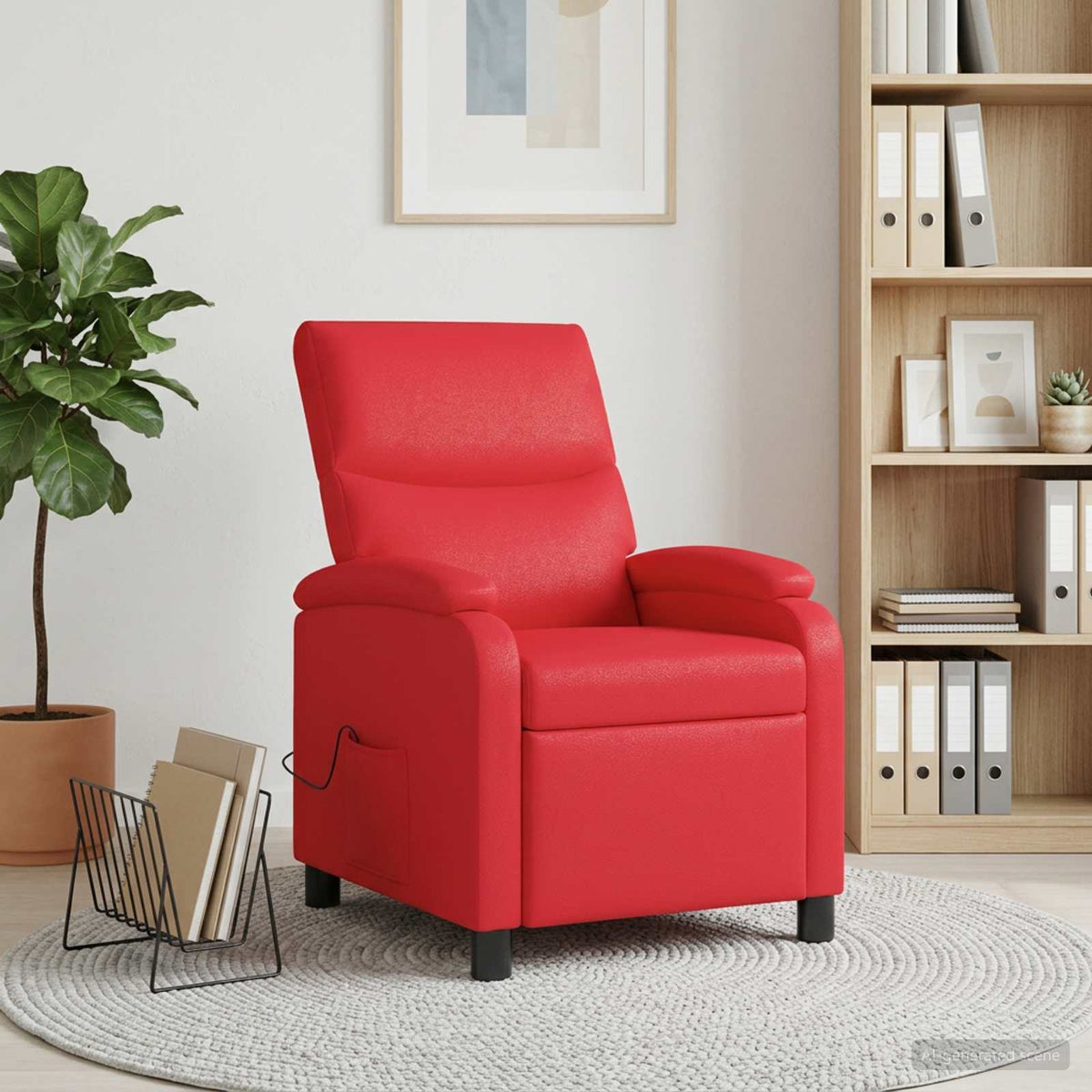 Vidaxl massage recliner rood kunstleer