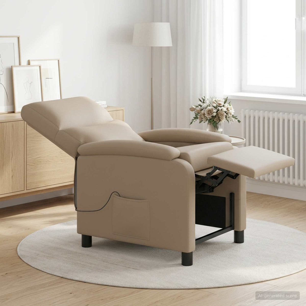 Vidaxl massage recliner cappuccino kunstleer