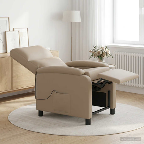 Vidaxl massage recliner cappuccino kunstleer