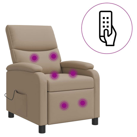 Vidaxl massage recliner cappuccino kunstleer