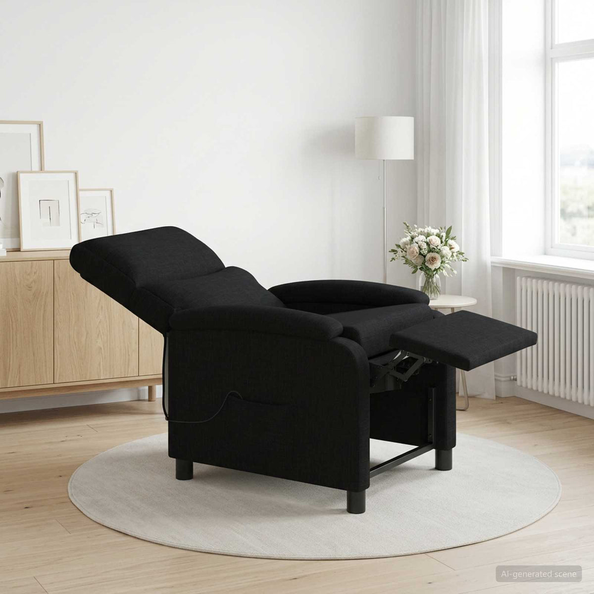 Vidaxl massage recliner zwart stof