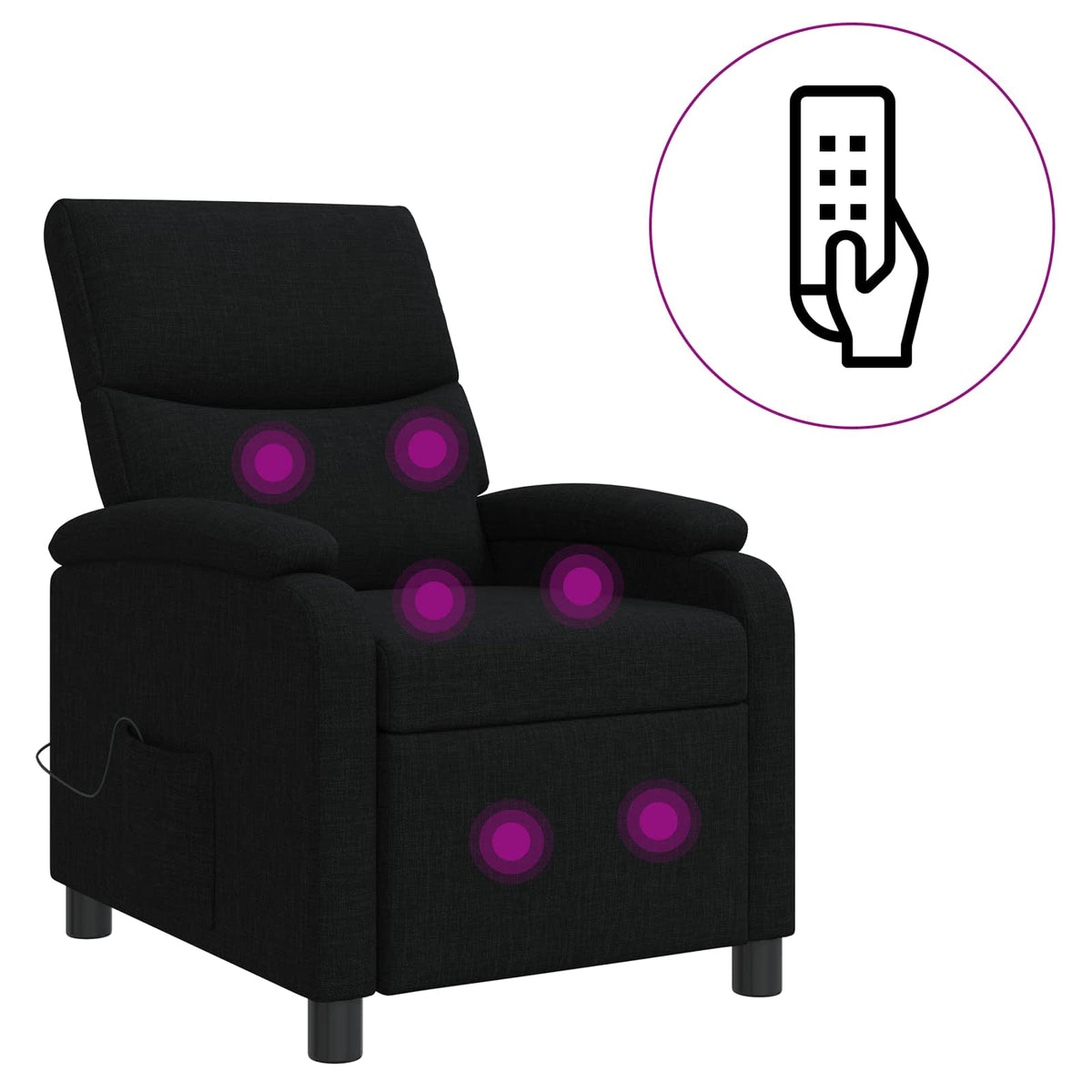 Vidaxl massage recliner zwart stof