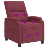 Vidaxl massage recliner wijnrood stof