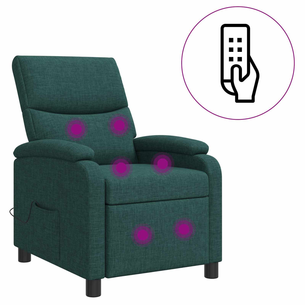 Vidaxl massage recliner donkergroen stof