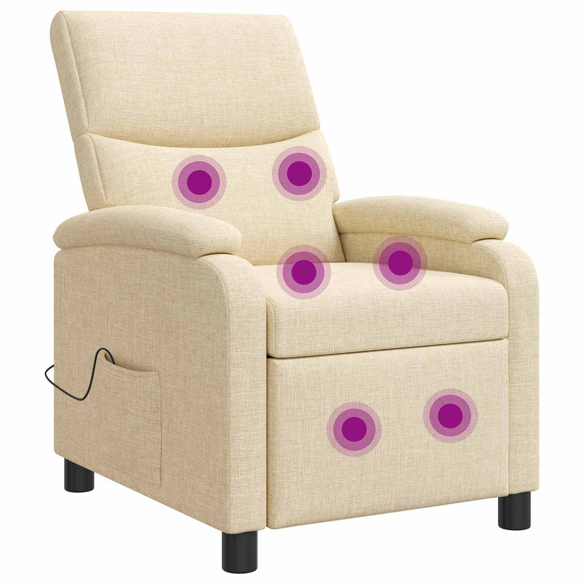 Vidaxl massage recliner crèmekleurig stof