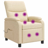 Vidaxl massage recliner crèmekleurig stof