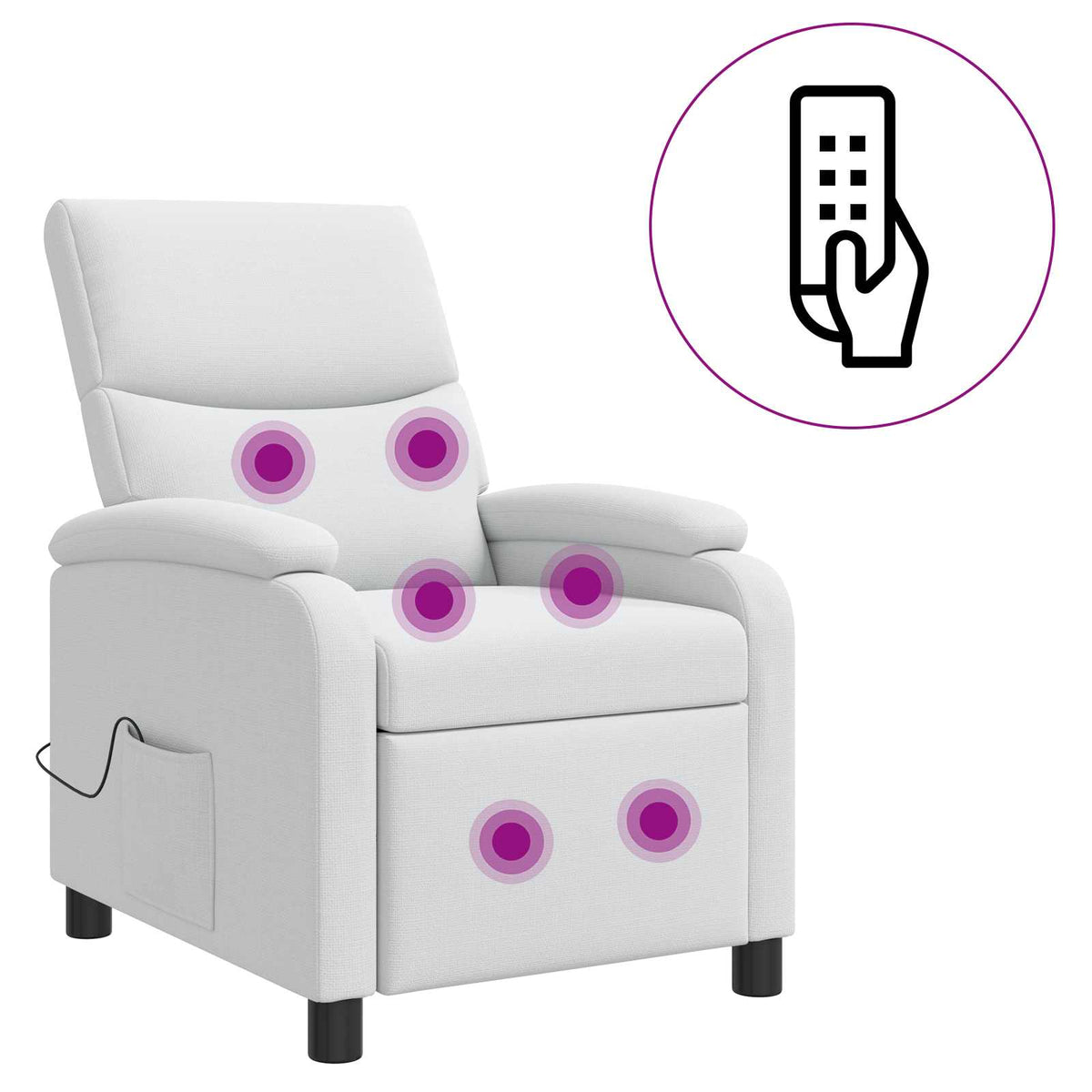 Vidaxl massage recliner wit stof