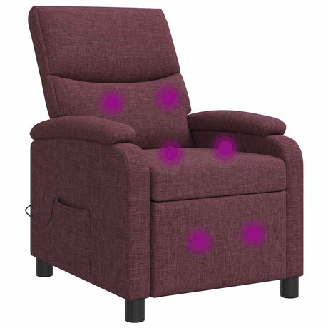 Vidaxl massage recliner paars stof