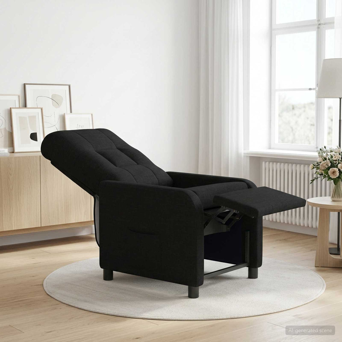 Vidaxl relaxfauteuil zwart stof