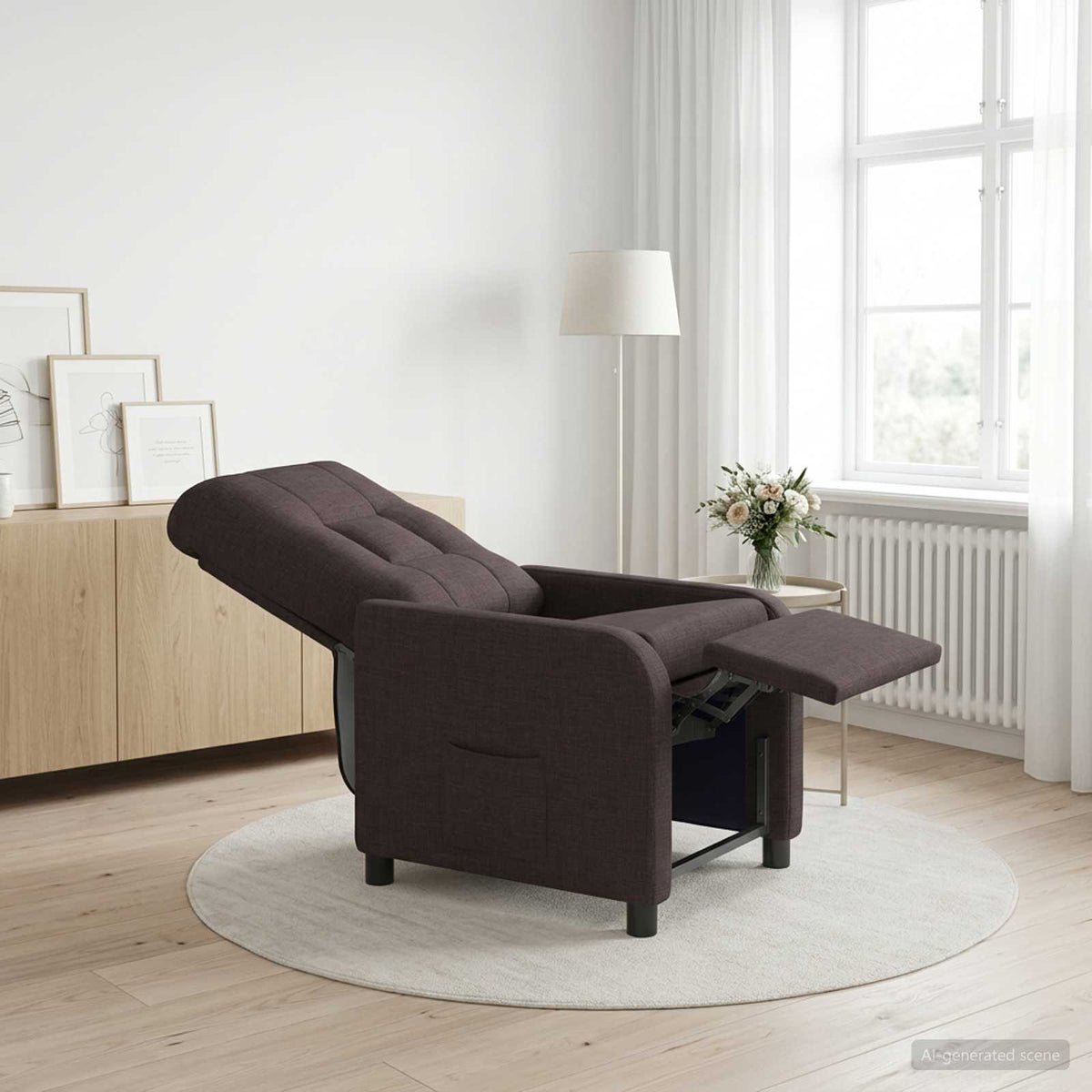 Vidaxl relaxfauteuil donkerbruin stof