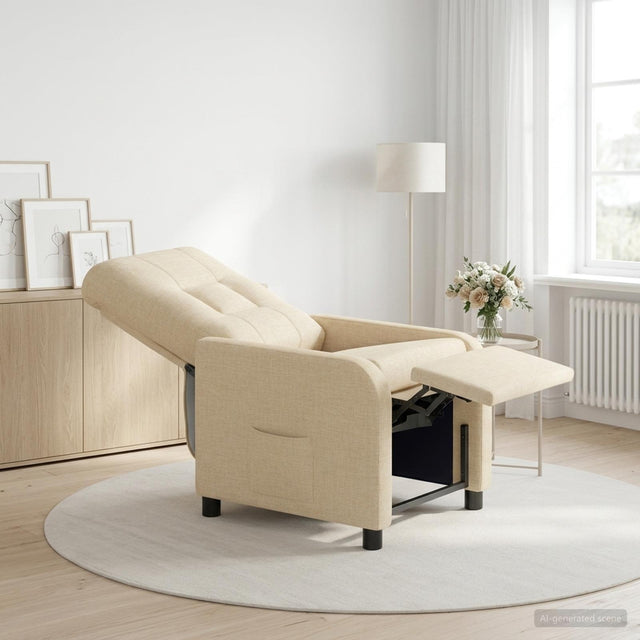 Vidaxl relaxfauteuil crèmekleurig stof