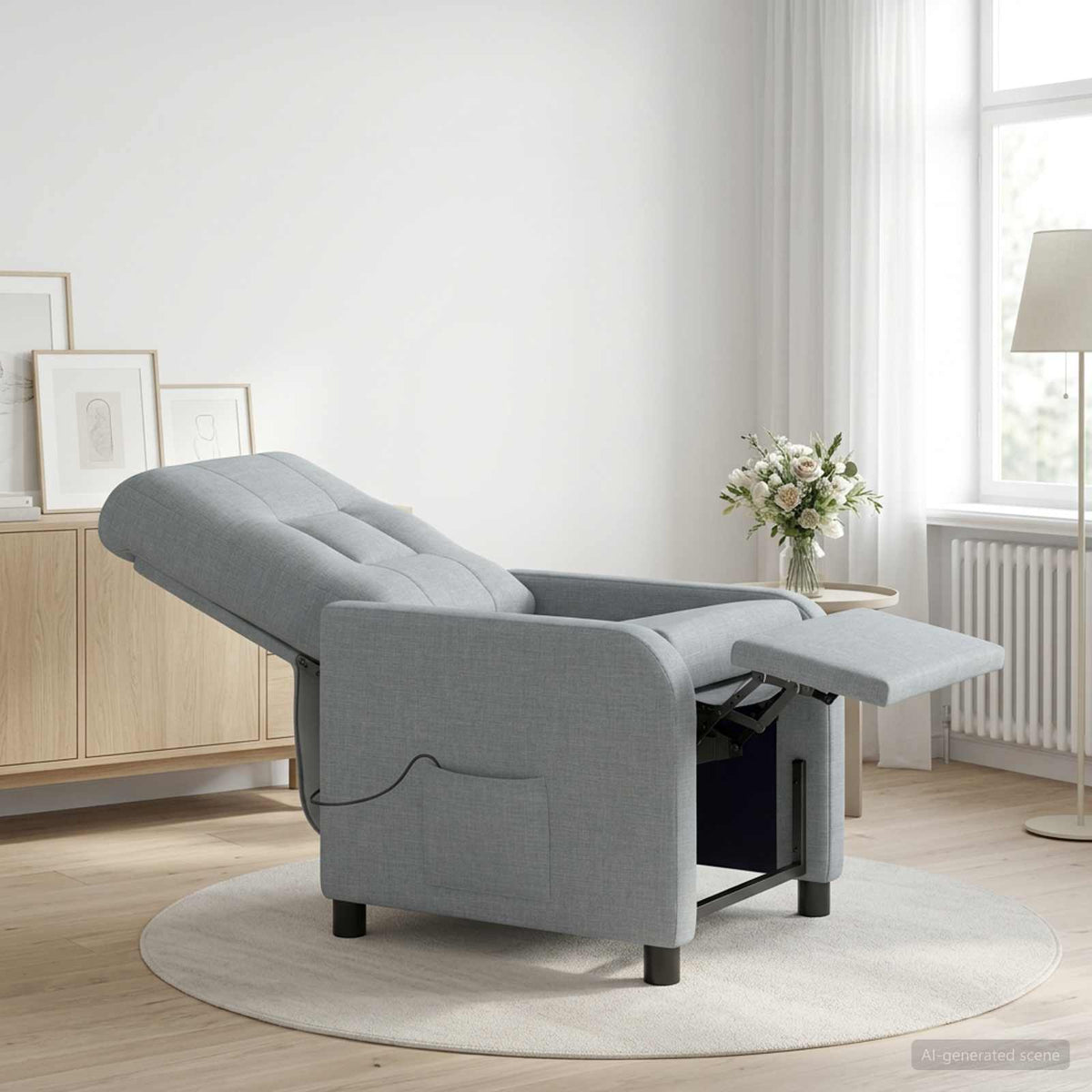 Vidaxl massage recliner lichtgrijs stof