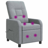 Vidaxl massage recliner lichtgrijs stof