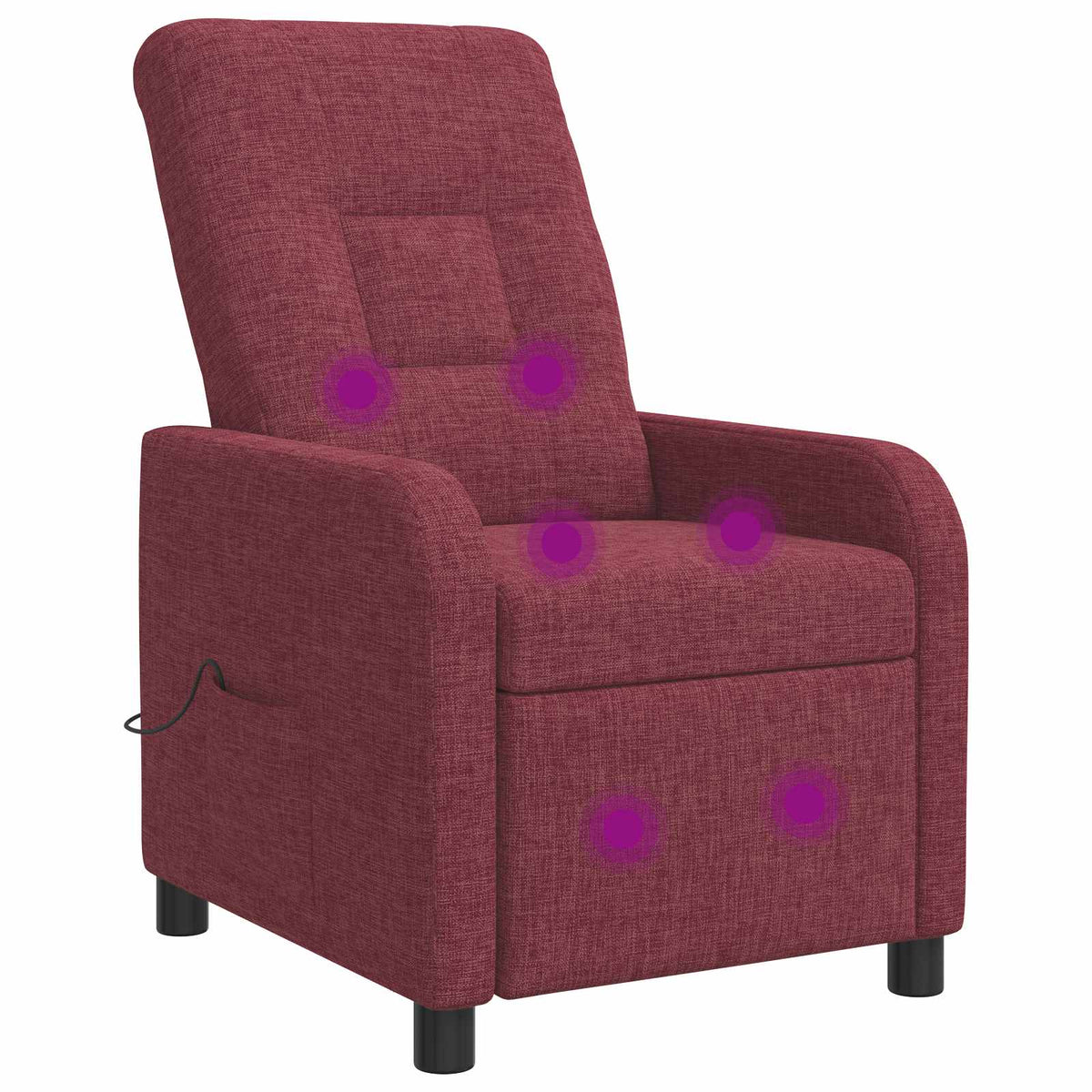 Vidaxl massage recliner wijnrood stof