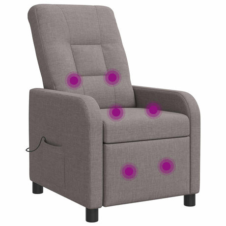 Vidaxl massage recliner taupe stof