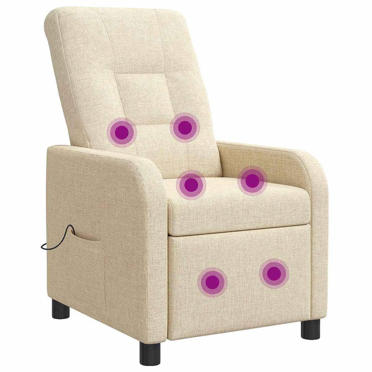 Vidaxl massage recliner crèmekleurig stof