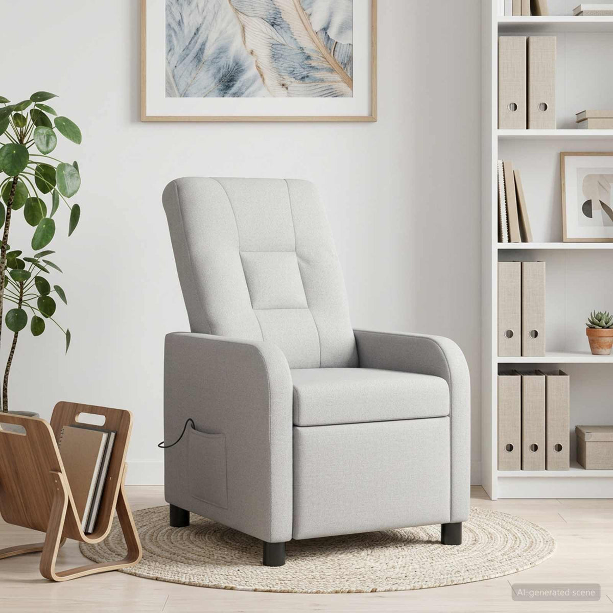 Vidaxl massage recliner wolkengrijs stof