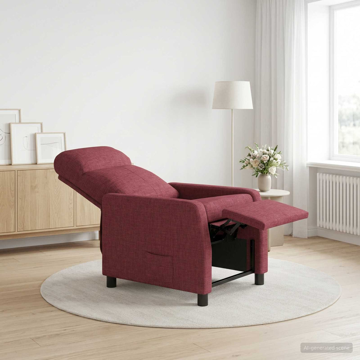 Vidaxl relaxfauteuil wijnrood stof