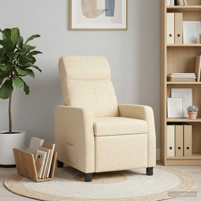 Vidaxl relaxfauteuil crèmekleurig stof