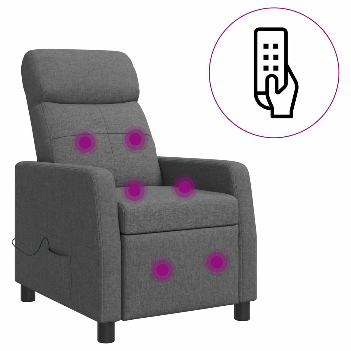 Vidaxl massage recliner donkergrijs stof