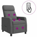 Vidaxl massage recliner donkergrijs stof