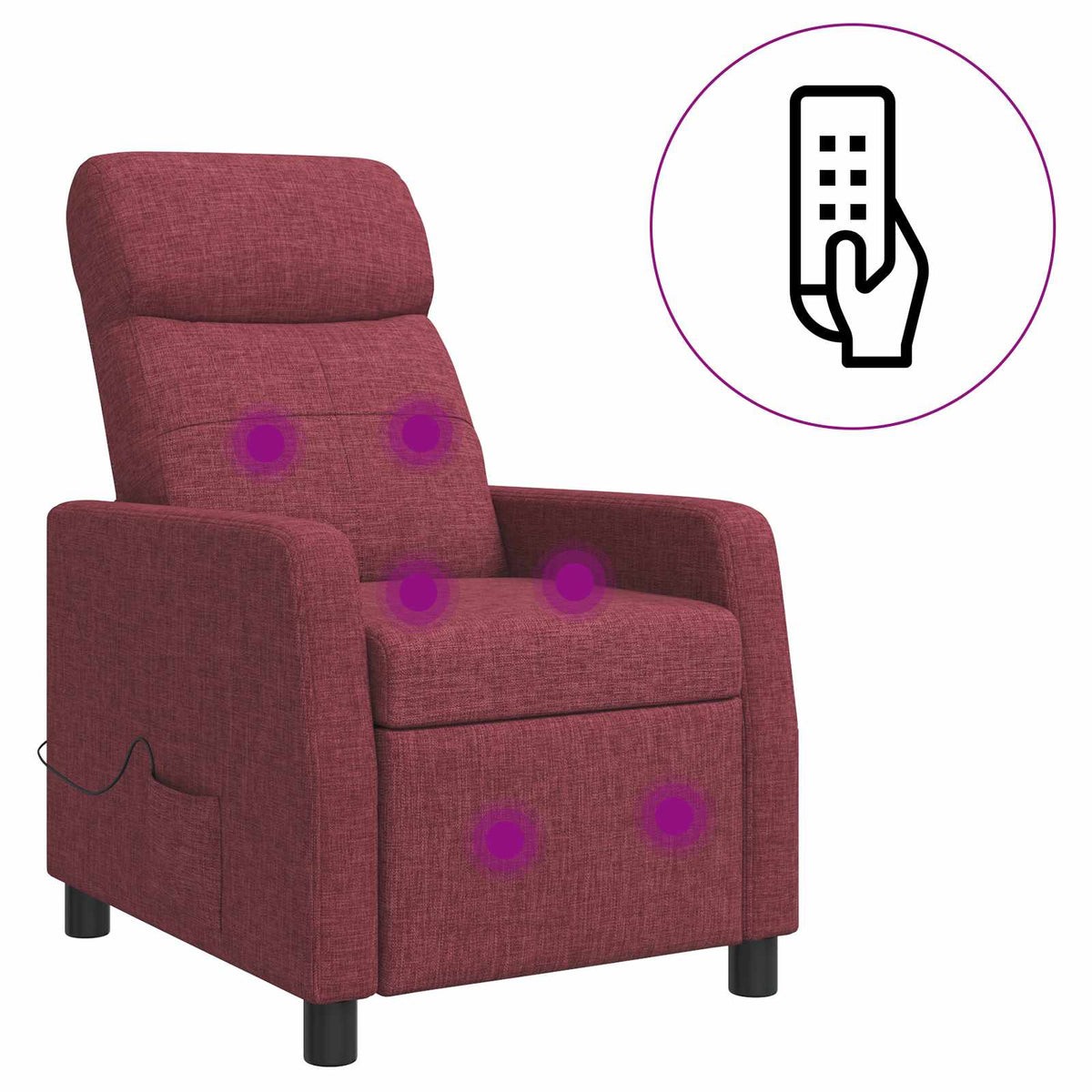 Vidaxl massage recliner wijnrood stof