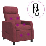 Vidaxl massage recliner wijnrood stof