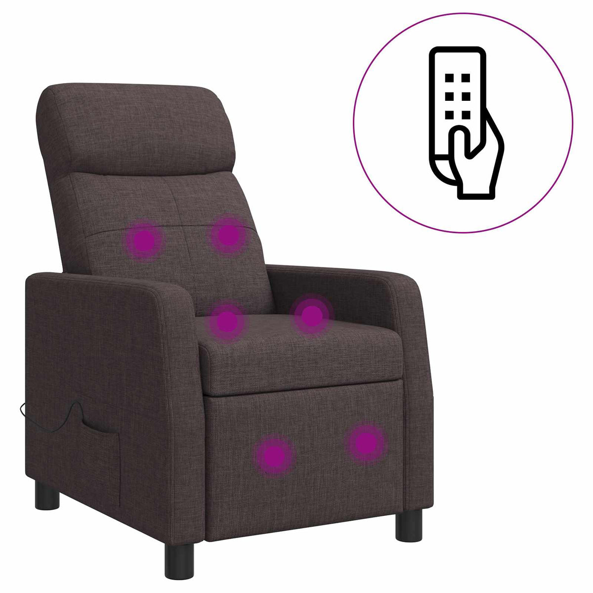 Vidaxl massage recliner donkerbruin stof