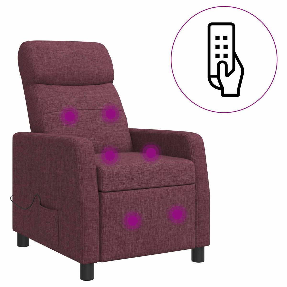 Vidaxl massage recliner paars stof