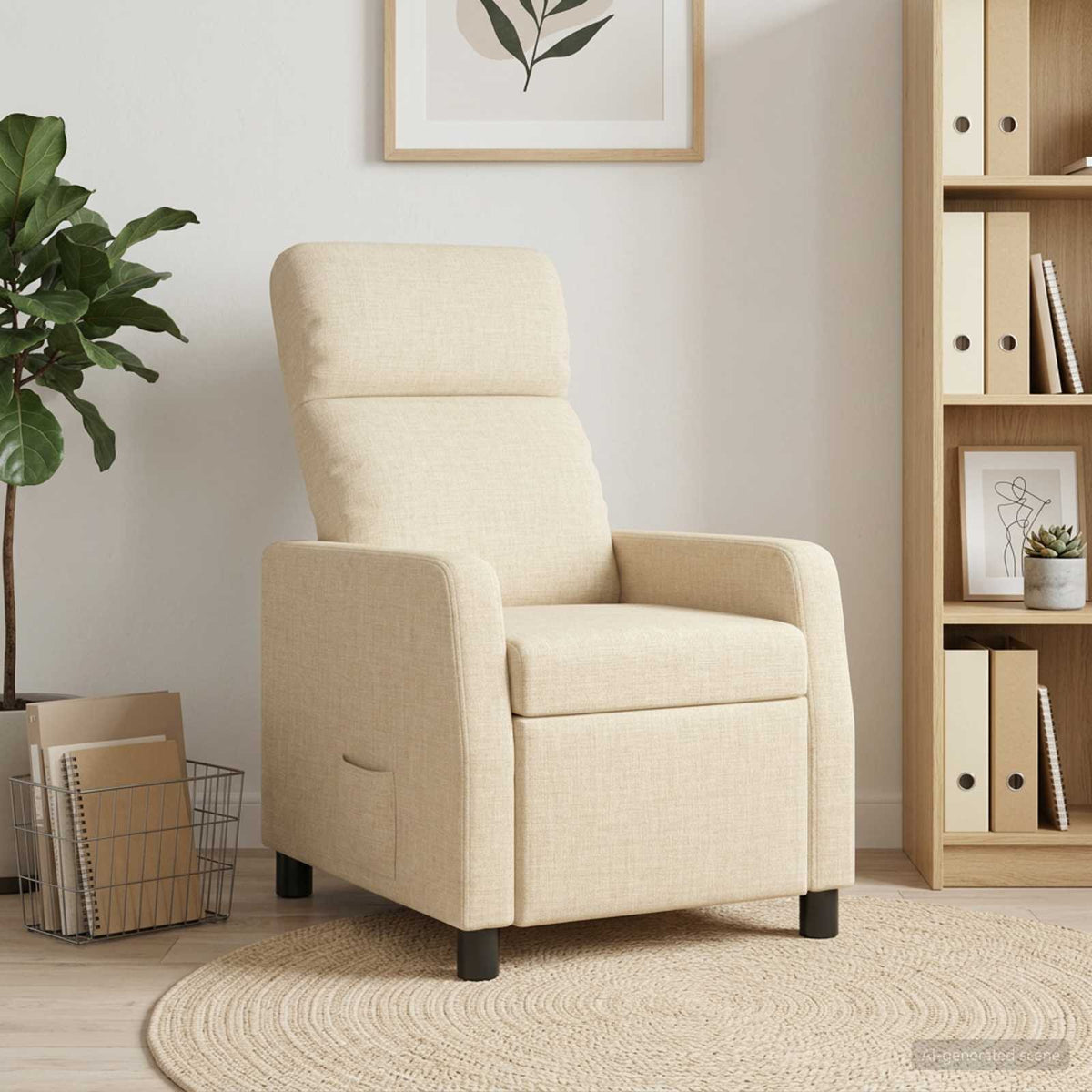 Vidaxl relaxfauteuil crèmekleurig stof